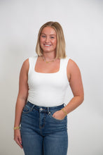 Load image into Gallery viewer, Square Neck Sleeveless Bodysuit | White