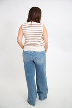 Load image into Gallery viewer, Striped Knit Muscle Tank | Coffee