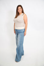 Load image into Gallery viewer, Striped Knit Muscle Tank | Coffee