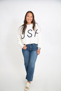USA Rope Letter Sweater