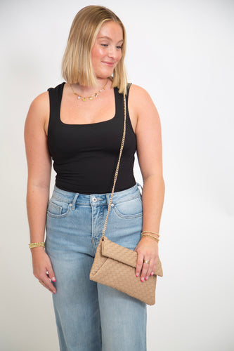 Priscilla Woven Clutch | Nude