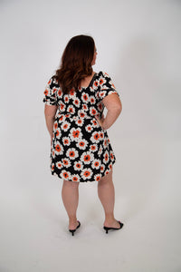 Curvy Floral Smocked Babydoll Dress