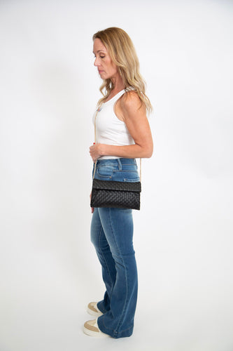 Priscilla Woven Clutch | Black
