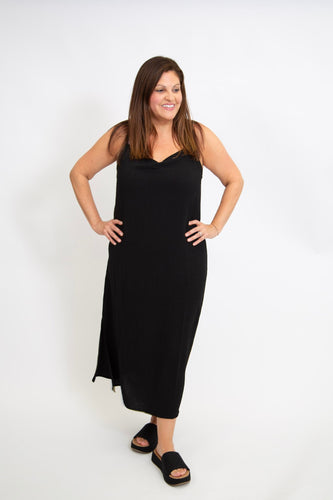 Curvy Cowl Neck Midi Slip Dress