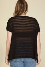 Load image into Gallery viewer, Curvy Sheer Striped Top