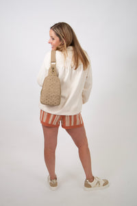Regina Studded Sling Backpack | Natural