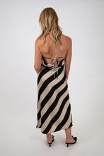 Load image into Gallery viewer, Striped Halter Satin Dress