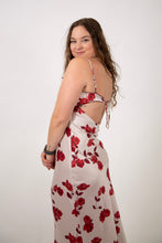 Load image into Gallery viewer, Floral Satin Midi Dress
