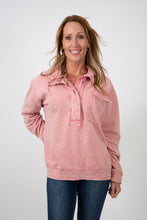 Load image into Gallery viewer, Quarter Button-up Pullover | Pink