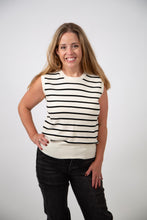 Load image into Gallery viewer, Striped Knit Muscle Tank | Black