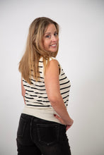 Load image into Gallery viewer, Striped Knit Muscle Tank | Black