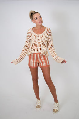 Striped Sweater Shorts