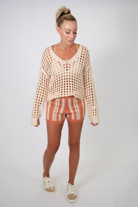 Striped Sweater Shorts