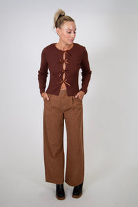 Long Sleeve Bow Front Sweater