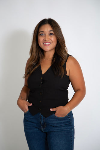 Button Down Vest (Black)