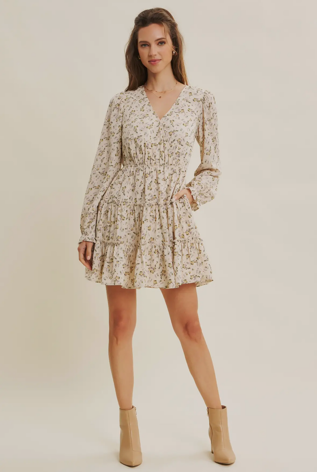 Floral Tiered Ruffle Dress