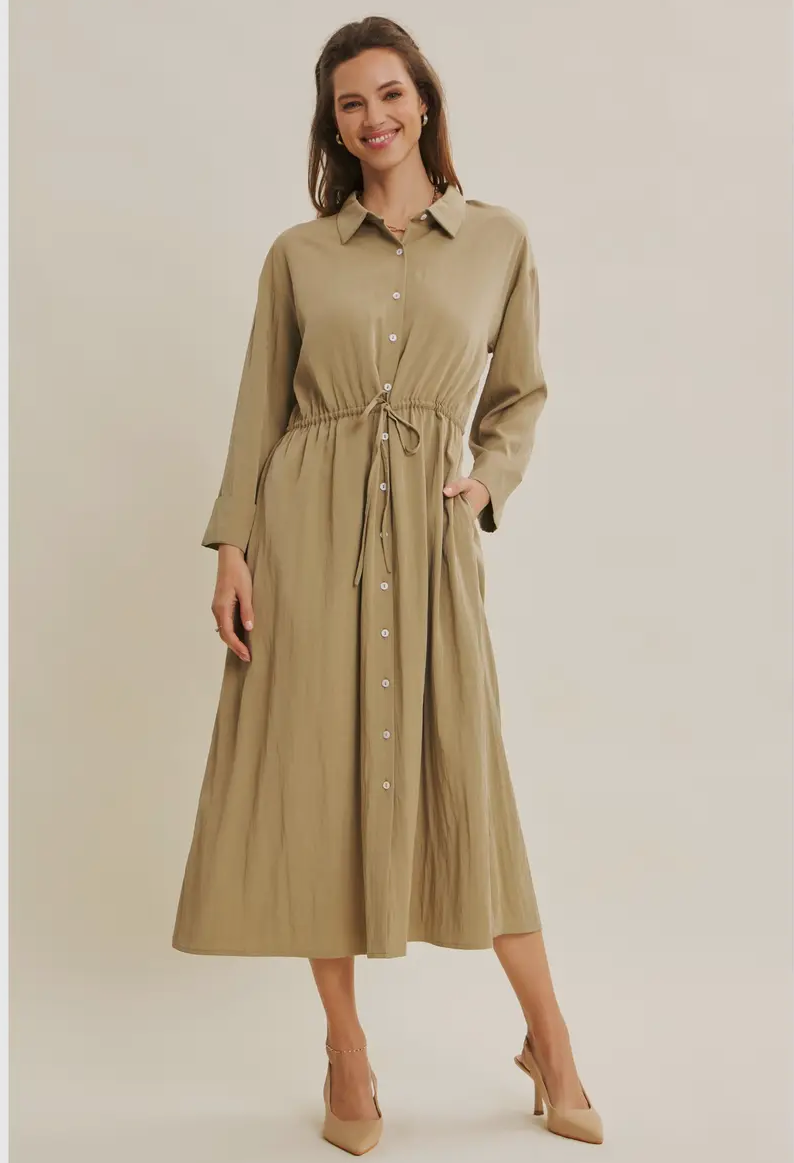 Button Down Midi Dress