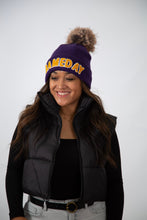Load image into Gallery viewer, Game Day Pom Hat | Purple &amp; Gold
