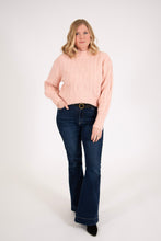 Load image into Gallery viewer, Brush Cable Knit Cropped Sweater (Blush Pink)