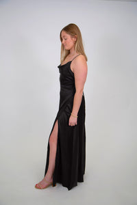 Drape Neck Dress | Black