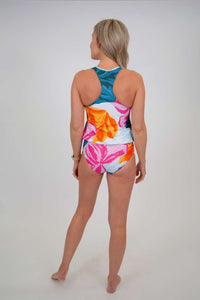 Floral Fusion Long Tankini Top