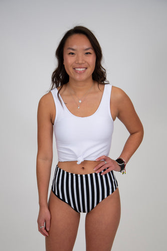 Stripe Reversible Mid Rise Swim Bottoms