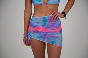 Tie-Dye Mesh Swim Skirt