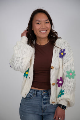 Floral Knit Cardigan