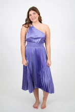 Load image into Gallery viewer, Pleated One Shoulder Midi Dress | Lavender