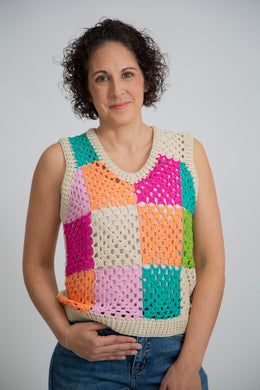 Multi Color Crochet Sweater Vest