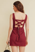 Load image into Gallery viewer, Lace-Up Back Mini Dress