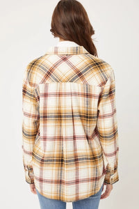 Plaid Flannel Shirt in Yellow