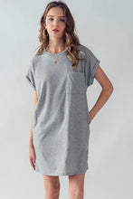Load image into Gallery viewer, Rolled Sleeve Pocket Dress