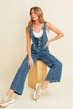 Load image into Gallery viewer, Straight Leg Denim Scoop Front Overalls