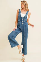 Load image into Gallery viewer, Straight Leg Denim Scoop Front Overalls