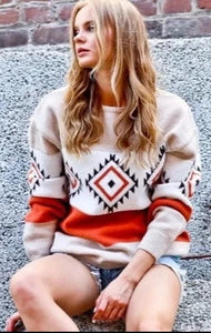 Tribal Colorblock Sweater