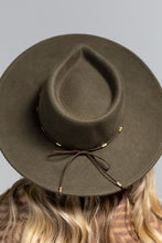 Load image into Gallery viewer, Suede Tie Panama Hat (Olive)