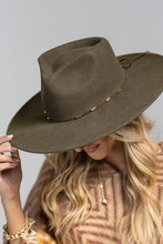 Load image into Gallery viewer, Suede Tie Panama Hat (Olive)