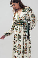 Load image into Gallery viewer, Boho Medallion Print Wrap Maxi Dress