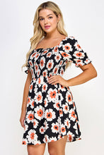 Load image into Gallery viewer, Curvy Floral Smocked Babydoll Dress