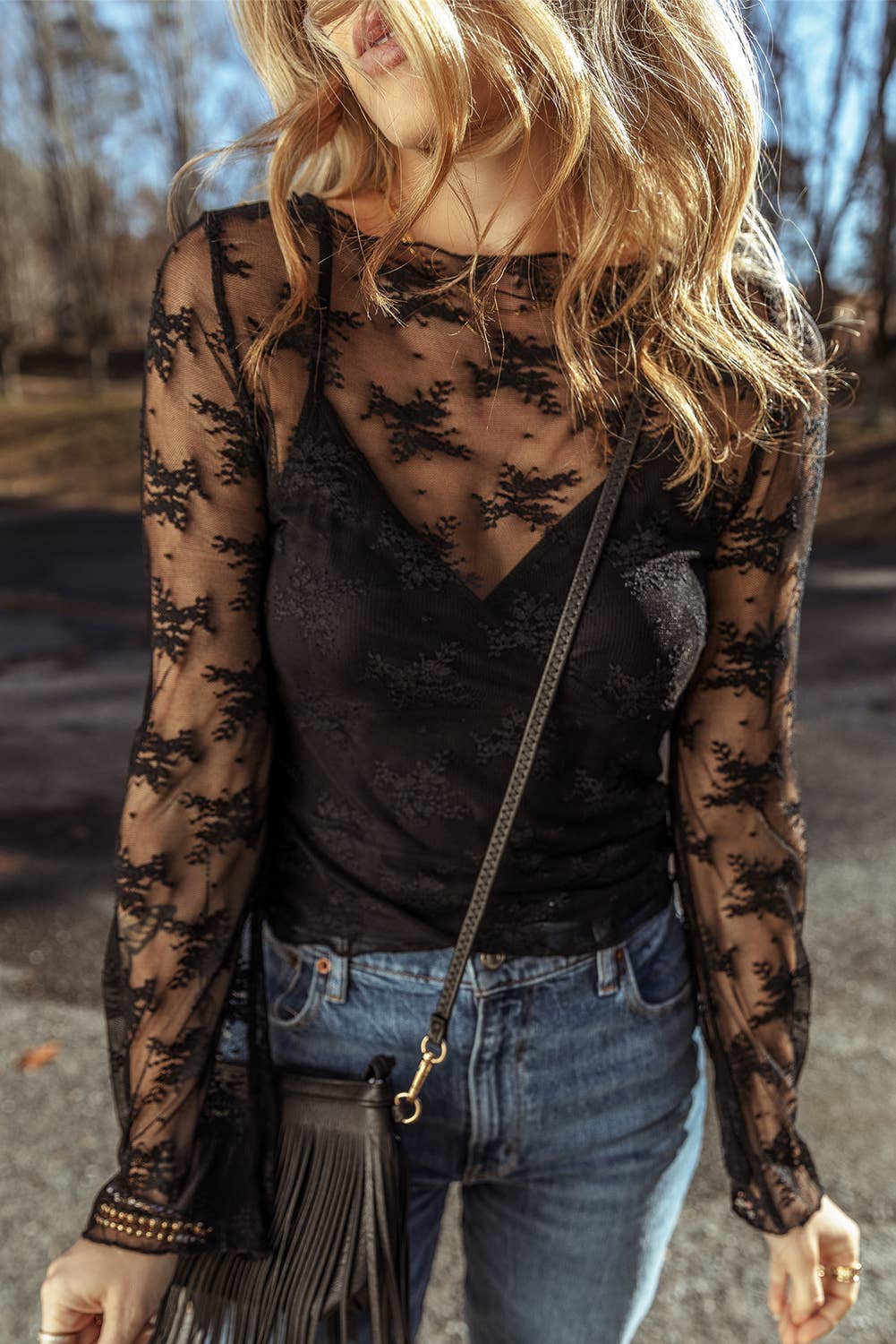 Lace Mesh Top with Tank 2 pieces Styled. by JJ