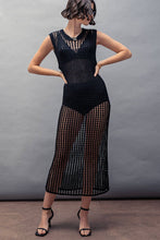 Load image into Gallery viewer, Crochet Knit Hollow Out Maxi Dress | Black