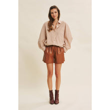 Load image into Gallery viewer, Pinstripe Oversized Shirt | Caramel