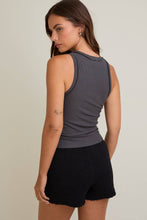 Load image into Gallery viewer, Exposed Seam Ribbed Tank | Charcoal