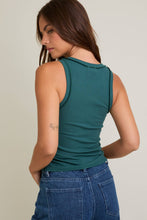 Load image into Gallery viewer, Exposed Seam Ribbed Tank | Hunter Green