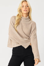 Load image into Gallery viewer, Two Tone Turtleneck Sweater | Oatmeal