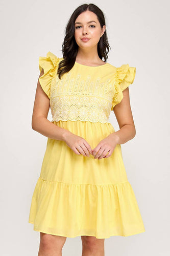Curvy Embroidered Tiered Dress
