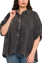 Load image into Gallery viewer, Curvy Washed Button Down Shirt