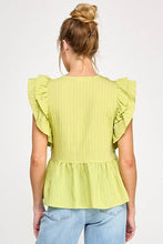Load image into Gallery viewer, Curvy Tie-Front Flutter Sleeve Top