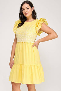 Curvy Embroidered Tiered Dress